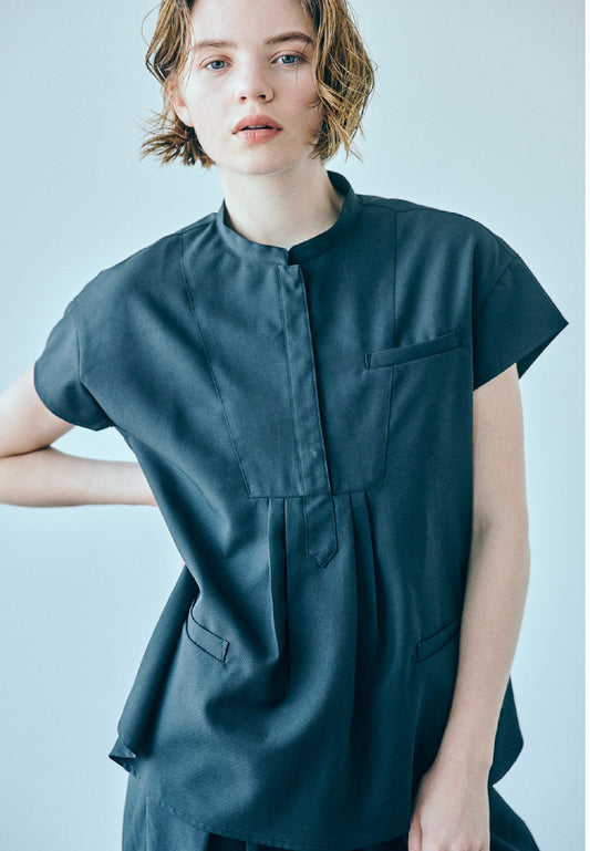 チュニック トップス  ダイアゴナル スタンドカラー 66-196308